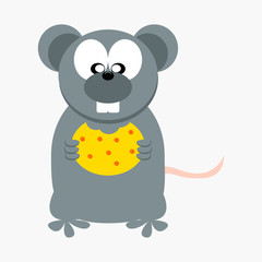 vector illustration of cute cartoon mouse