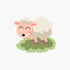 vector illustration of  funny sheep cartoon
