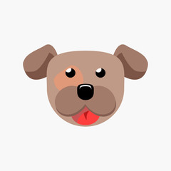 vector illustration of funny cute dog face
