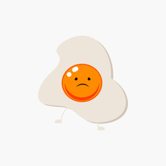 sad emoji character cartoon fried egg