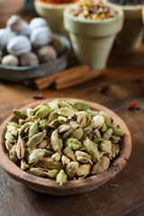Most expensive spice in the world – dried green cardamom pods with black seeds, used as an ingredient in many cuisines and for medical use