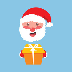 Cartoon Santa Claus with gifts