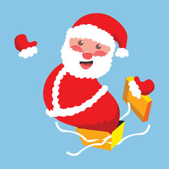 Vector Illustration Santa Claus on blue background