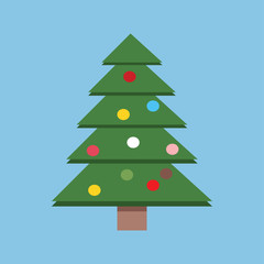 christmas tree on blue backgroun