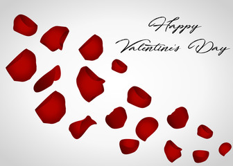 Happy Valentines Day card with petals