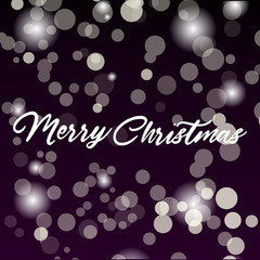 Merry Christmas message and light background. Vector
