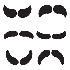 Monochrome icons with a mustache