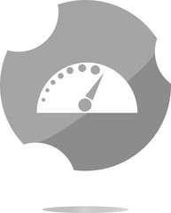 automotive tachometer on web button (icon) isolated on white