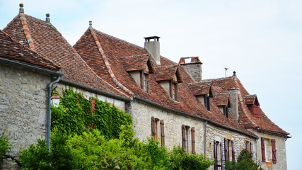 Fototapeta na wymiar Typical houses from the French village of Loubressac