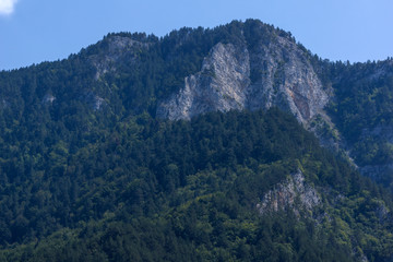 Amazing Landscape of The Red Wall peak near Bachkovo Monastery in Rhodope Mountains, Plovdiv Region, Bulgaria
