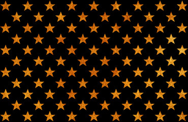 Golden painted stars pattern.