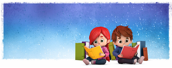 niños sentados leyendo libros