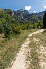 Amazing Landscape of The Red Wall peak near Bachkovo Monastery in Rhodope Mountains, Plovdiv Region, Bulgaria