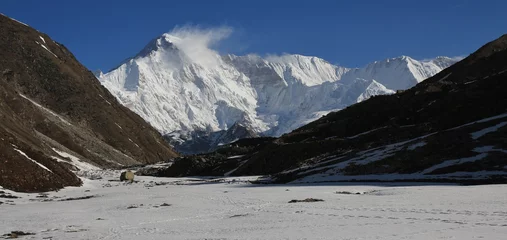 Photo sur Plexiglas Cho Oyu Couvert de neige mont Cho Oyu. Vue depuis Gokyo, Népal.