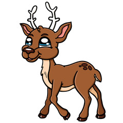 Obraz premium Vector illustration of a Cute cartoon deer