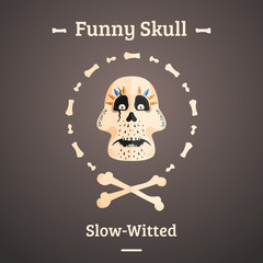 A skull of a cartoon character. Day of death. Vector illustration.