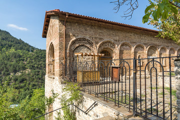 Fototapeta premium Ossuary in Old church in Medieval Bachkovo Monastery, Bulgaria