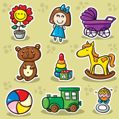 Obraz premium Collection of cute vector toys