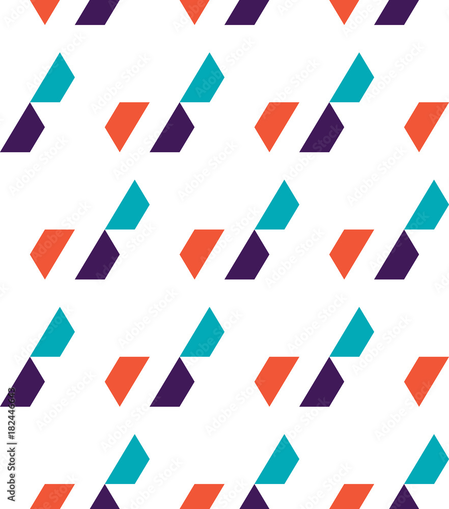 Poster abstract seamless pattern of triangles. movement of geometric forms.