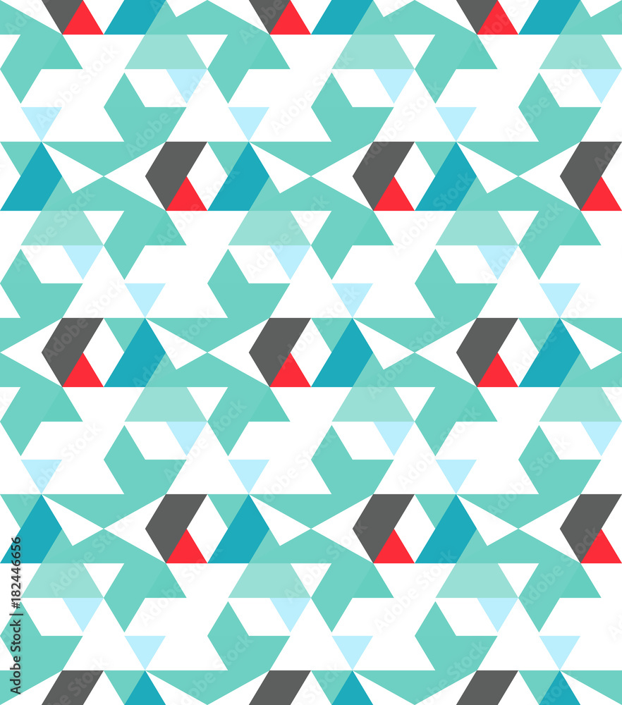 Poster abstract seamless pattern of triangles. movement of geometric forms.