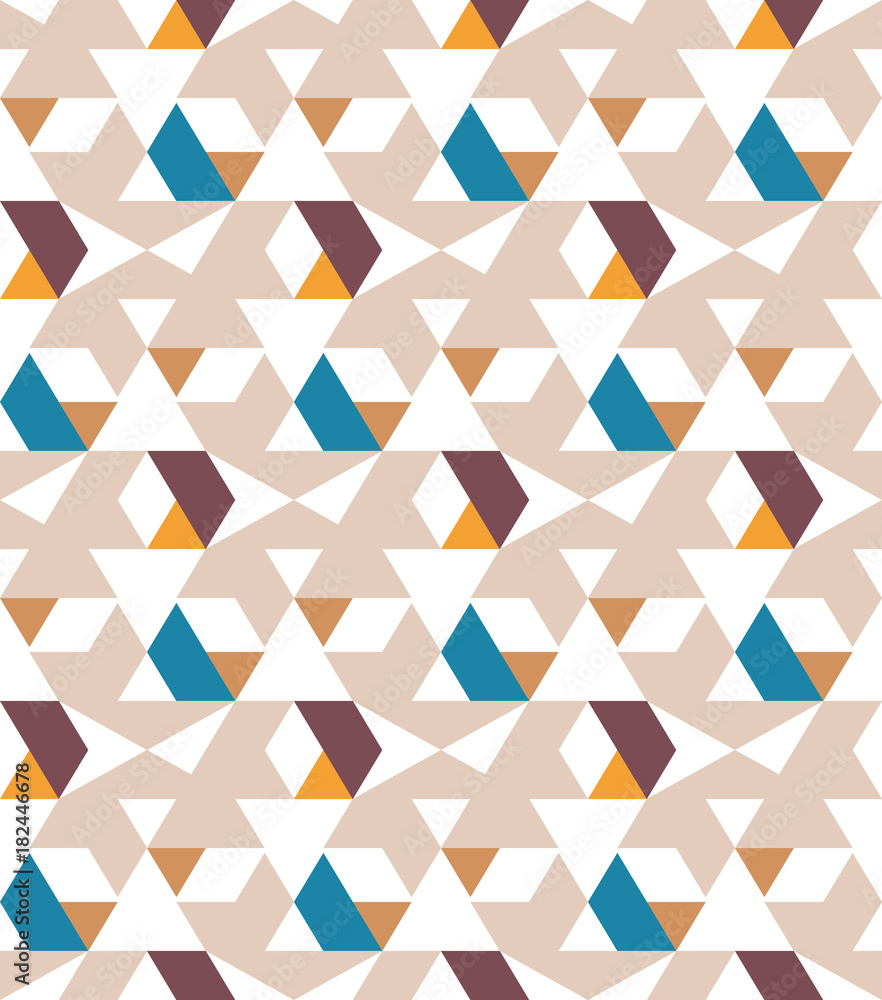 Poster abstract seamless pattern of triangles. movement of geometric forms.