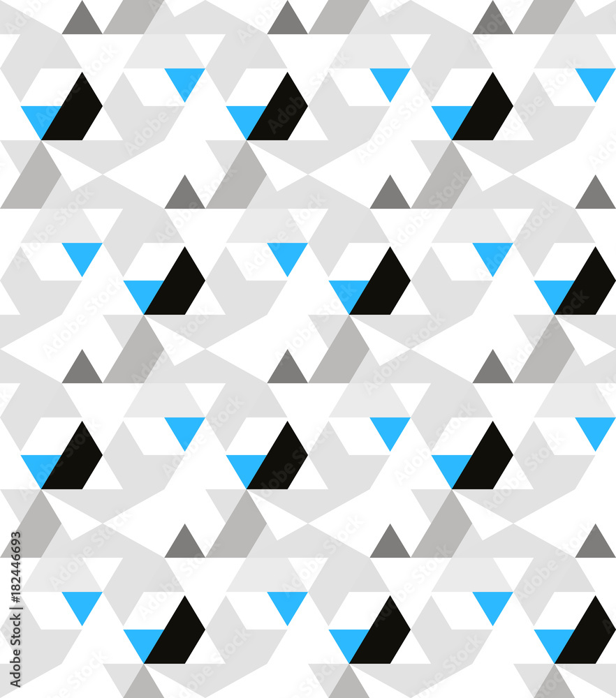 Poster abstract seamless pattern of triangles. movement of geometric forms.