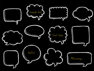 Hand drawn speech bubbles collection