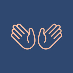 Fototapeta na wymiar Abstract flat style line icon shake hand emoji emoticon