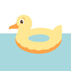 rubber duck ring vector illustration profile side flat