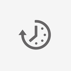 Abstract flat style time and clock vector icon.