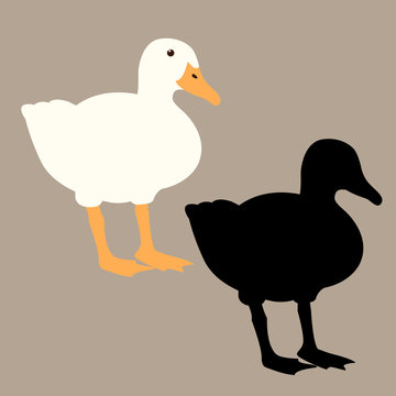 duck vector illustration profile side flat style black