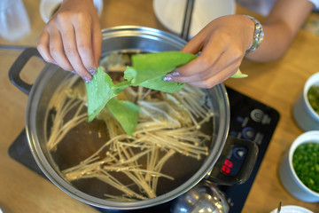 Preparing Chinese Cabbage for Shabu Shabu