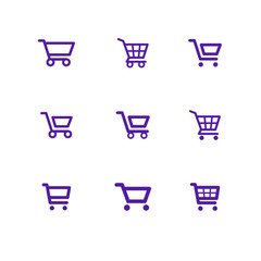 Set of shopping cart icons