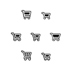 Set of shopping cart icons