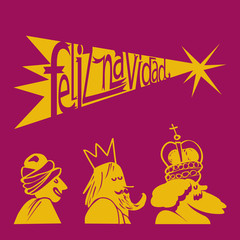 LOS TRES REYES MAGOS DESEAN FELIZ NAVIDAD.
postales dise&ntilde;os y ilustraciones navide&ntilde;as