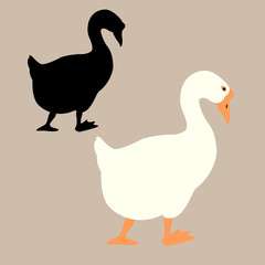 goose vector illustration profile side flat style black