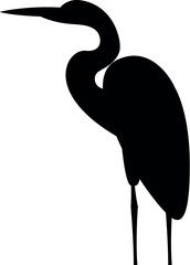 heron vector illustration black silhouette profile