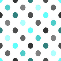 Seamless polka dots pattern vector background vintage retro abstract design colorful art with circle shapes