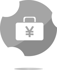 Obraz premium Case with Yen JPY sign icon. Briefcase button
