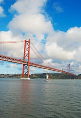 Bridge of 25th april in Lisbon.