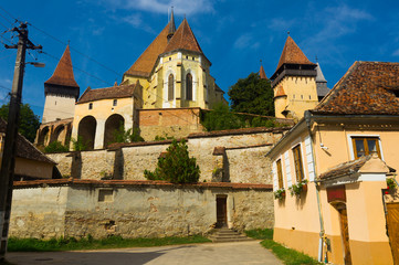 Fototapeta na wymiar Church Fortification in Biertan is architecture landmark
