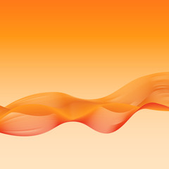 Waves pattern vector with ombre orange background abstract design modern art made from orange wavy lines © SonDesign