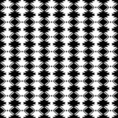 Seamless ethnic pattern vector traditional tribal geometric ornaments black and white background design retro vintage bohemian style art