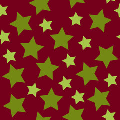 christmas stars golden on red background seamless pattern paper decor vector