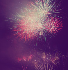 Colorful fireworks on night sky