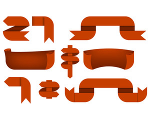 Ribbon set isolated on white background.