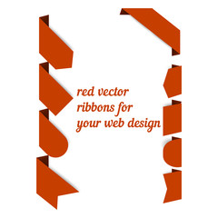 Ribbon set isolated on white background.