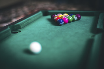 Billiard layers on a green background