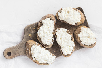 Delicious healthy breakfast sandwiches white curd