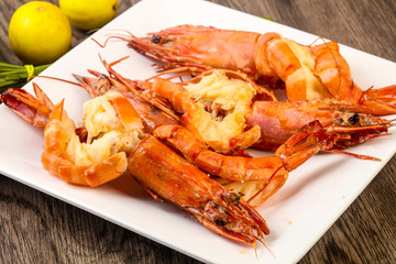 Grilled tiger prawn